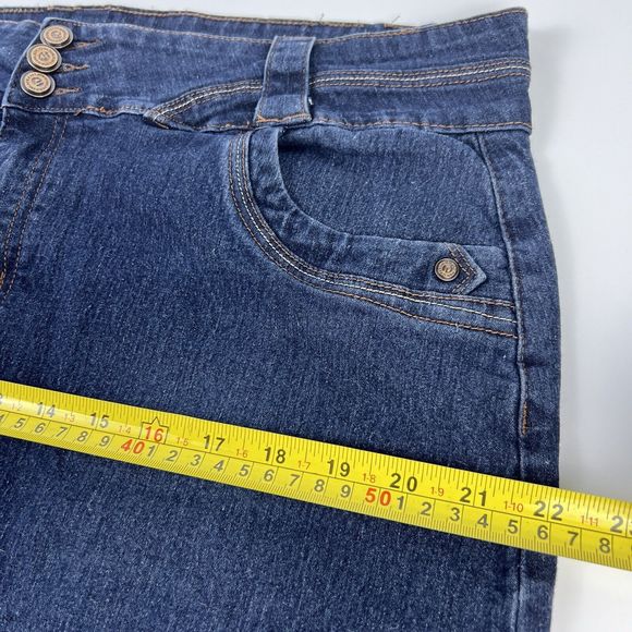 No Fuze Denim Pencil Skirt Women’s Size 18 Blue Jean Soft Stretch Knee Length - Picture 12 of 13